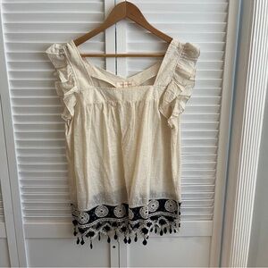 Elegant Cream and Black Women's Top